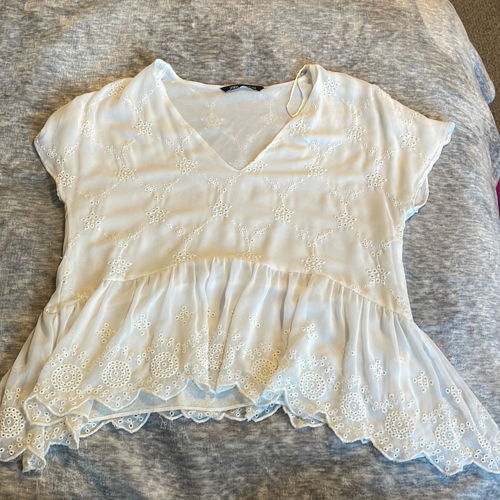 Zara white blouse